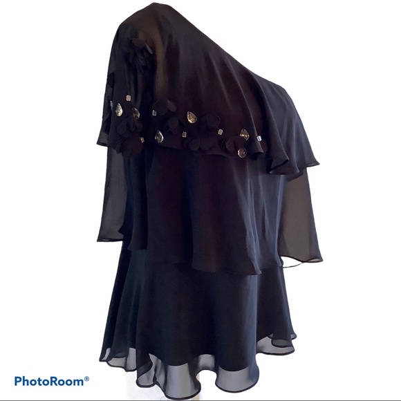 Expo New York Dressy Layered Beaded Rhinestone Top - Picture 2 of 3